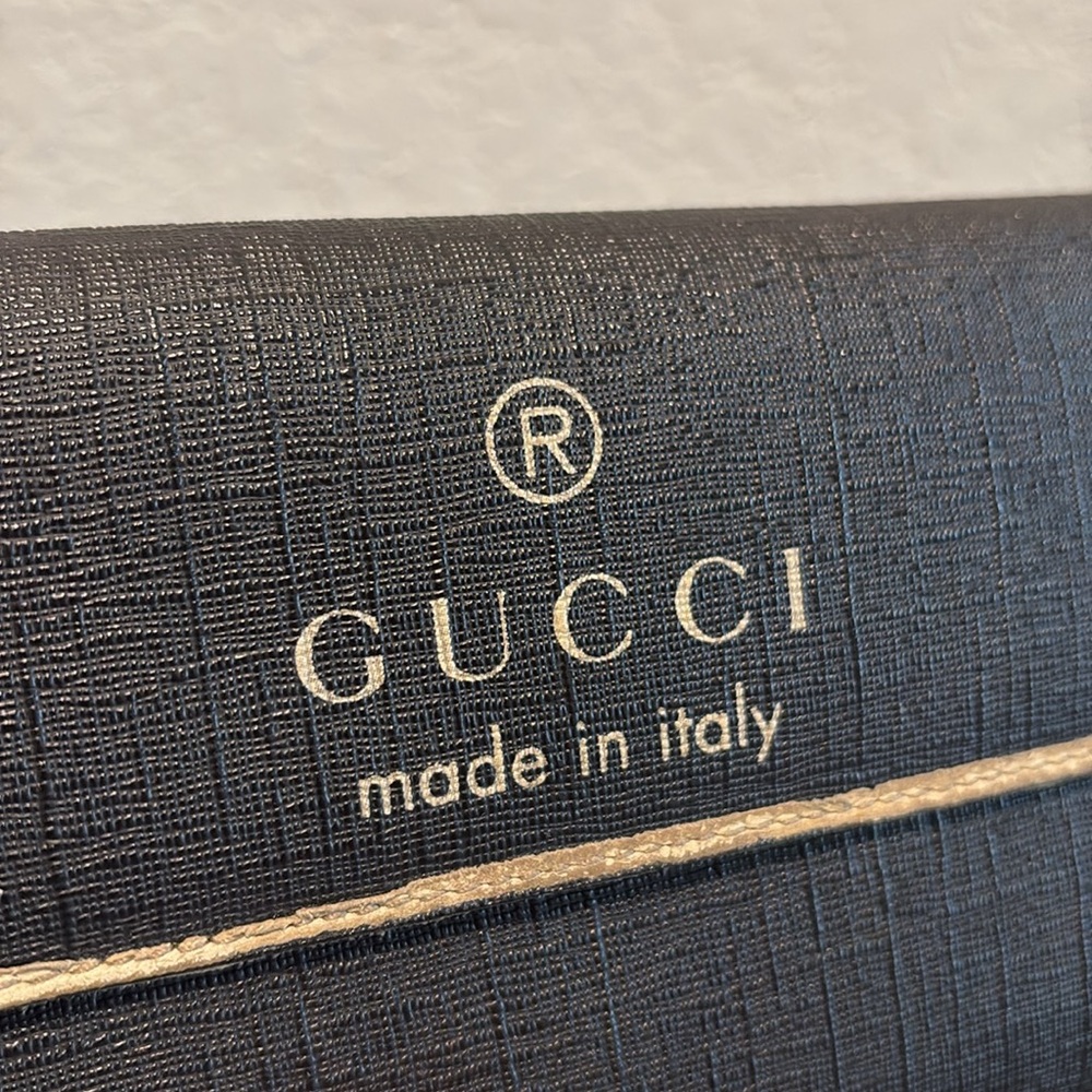 Gucci Trifold Long Snap Wallet Black - Picture 2 of 14